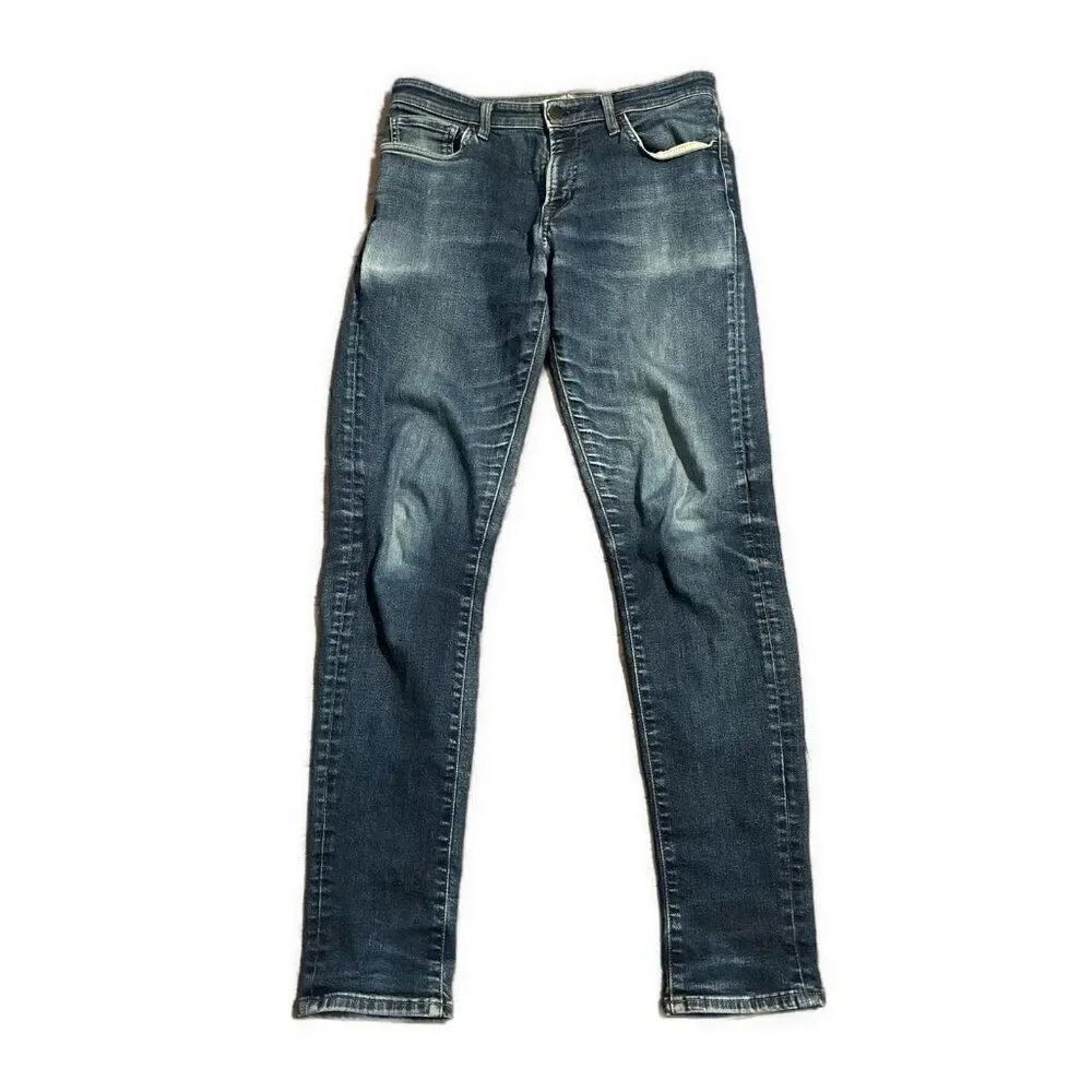 uniqlo Medium Blue Skinny Tapered Low Rise Ultra Stretch Jeans Denim 32 X 34